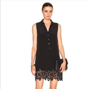 Equipment Black Silk Mini Dress